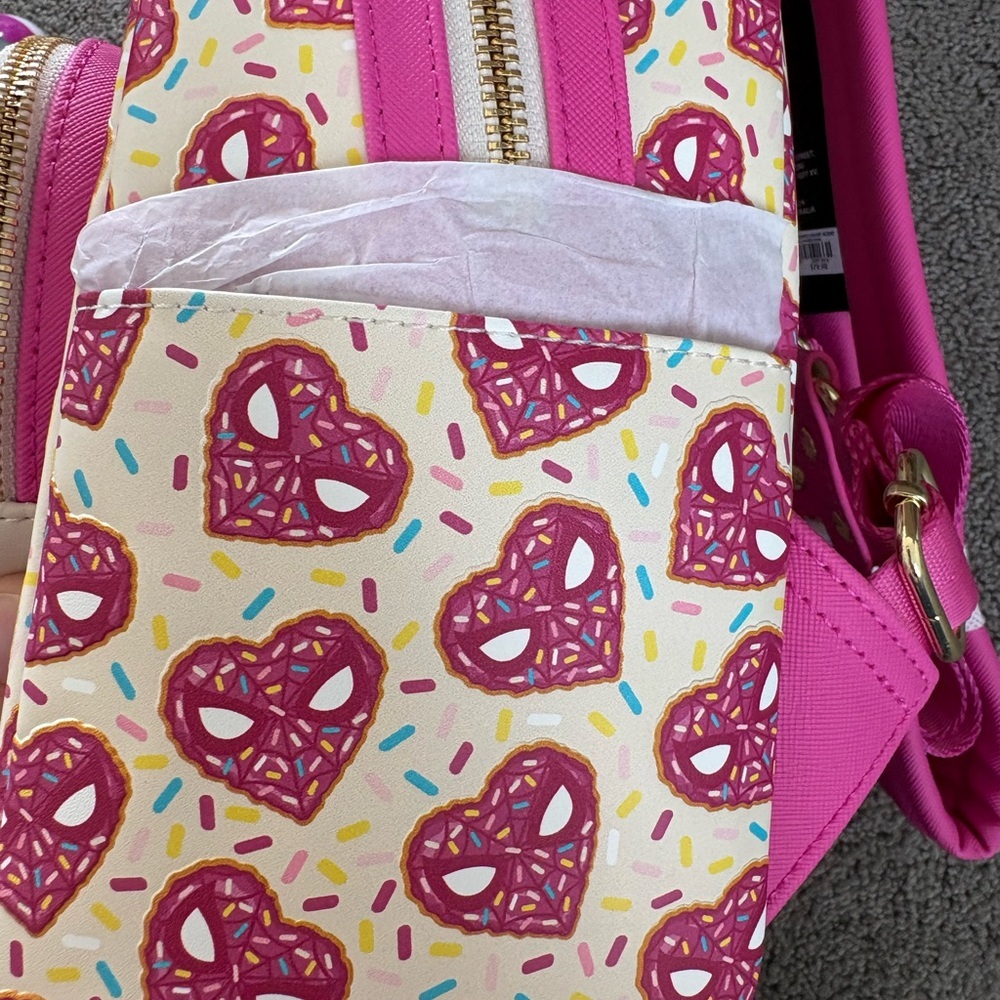 Loungefly Marvel Spiderman Pink and Cream Backpack - Picture 2 of 5